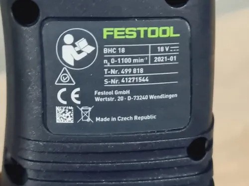 Perforateur sans fil compact 18V/1x 5.0Ah - FESTOOL BHC 18 (BL-Czech)