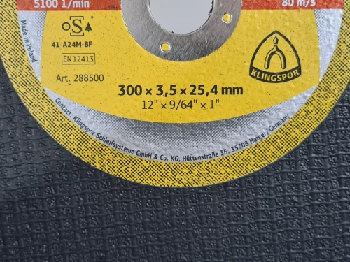Disques À Couper Original Métal/inox 300 x 3.5 x 25.4mm KLINGSPOR A24 EXTRA (2026-Germany)