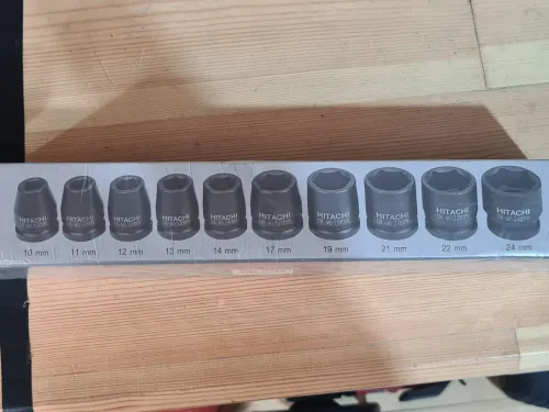 HITACHI coffret de 10 douilles à choc 1/2" court de 10 à 24mm