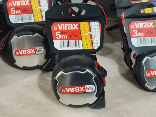 Mètre ruban recto verso Classe II - VIRAX 3mx16mm / 5mx25mm (boîtier inox + caoutchouc)