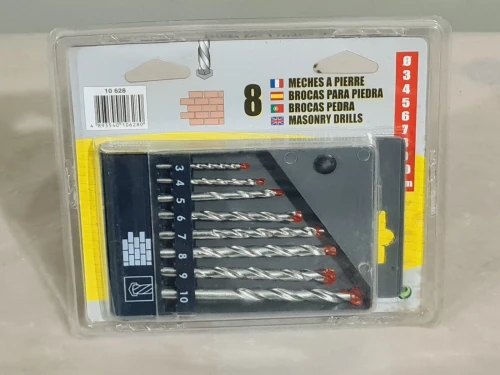 Jeu de 8pcs mèche béton cylindrique 3,4,5,6,7,8,9,10mm