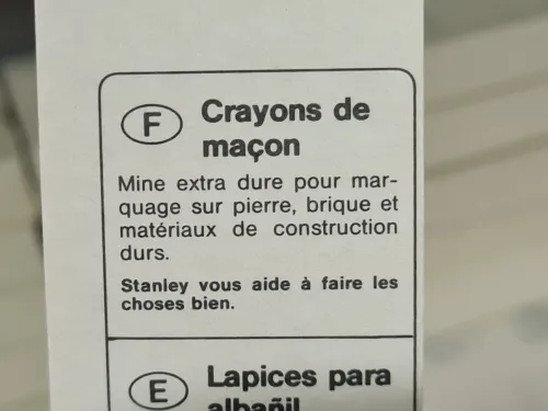 Crayon de maçon 30cm original x2 - STANLEY 0-93-932 (France)