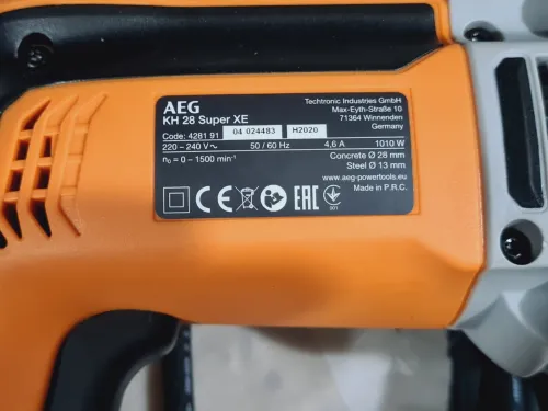 Perforateur électrique SDS-Plus 28mm 1010W 2.8J - AEG KH 28 super XE double mandrin 