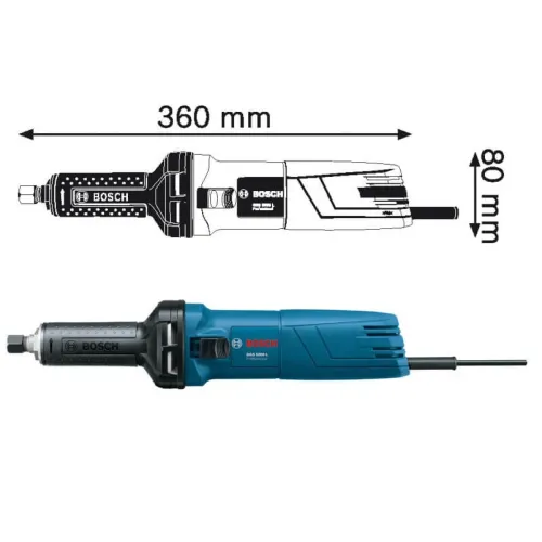 Meuleuse droite 500W bec court / long - BOSCH GGS 5000 / 5000 L
