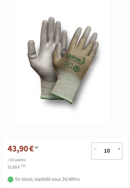 Gant anticoupure T11 - LEBON masterclean (EN388-FRANCE)