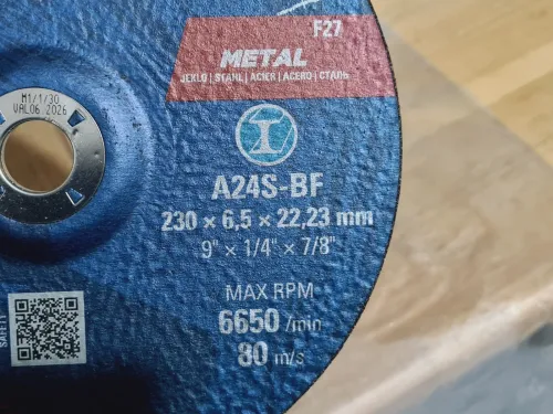 Disque a meuler original métal 230 x 6.5 x 22.23mm WEILER METALYNX PRO (2026-Slovenia)