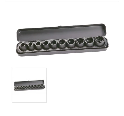 HITACHI coffret de 10 douilles à choc 1/2" court de 10 à 24mm