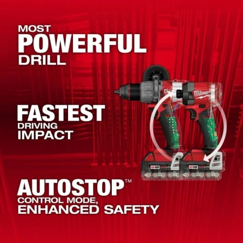 MILWAUKEE 3697-22 kit 2 machines 4ème génération perceuse + Visseuse à choc (USA-AutoStop)