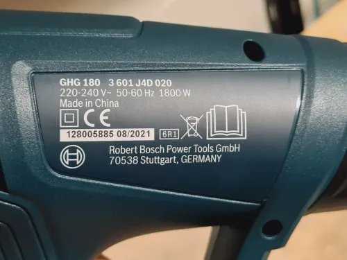 Pistolet d'air chaud 1800W 3 niveau 60/350/600C - BOSCH GHG 180 