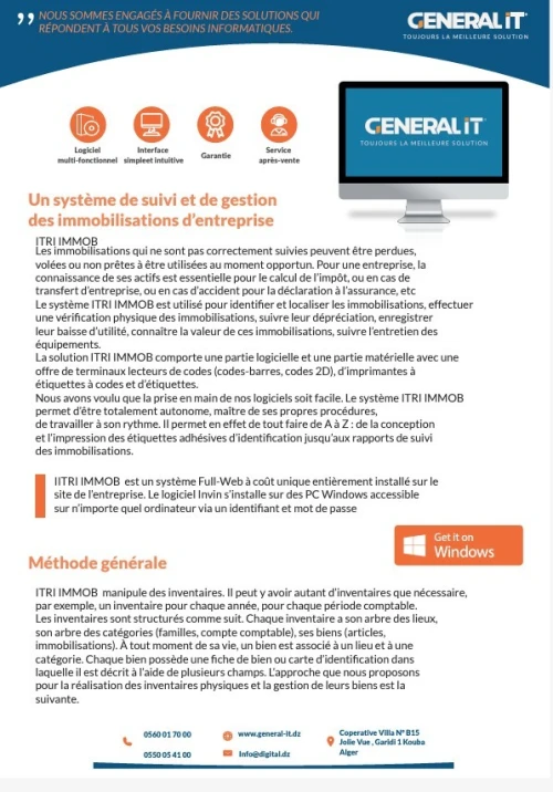 LOGICIEL  IMMOBILISATION ITRI IMO 
