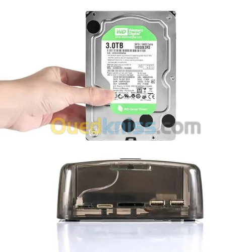 DOCKING HDD STATION D ACCUEIL USB 2.0 2.5" 3.5" 2 HDD IDE/STA + SD USB3.0_S8 /REF: 2826