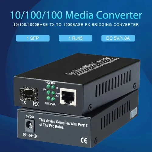 EXTENDER( KIT-02) Convertisseur Fibre-optique Ethernet SC (RJ45) Gigabit 20KM ( MT-MC20KM ) /REF:921