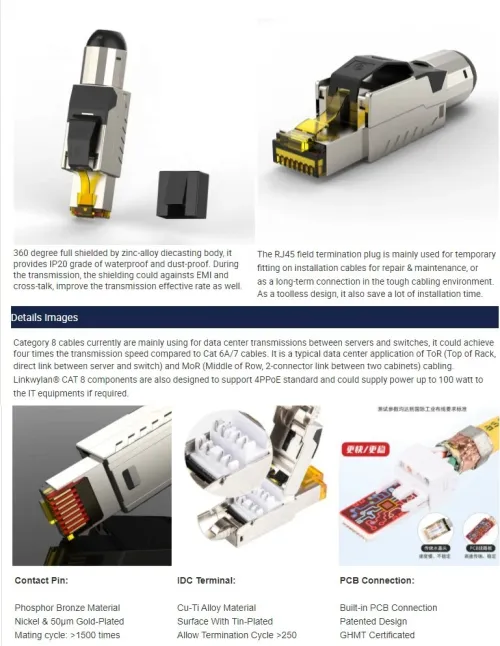 CONNECTEUR INDUSTRIELLE RJ45 CAT.6A/7/8 LW-FTPS-C6A /REF:7372