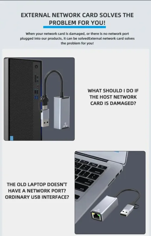 Carte réseau USB 3.0 de type C, 1000Mbps /REF:1317