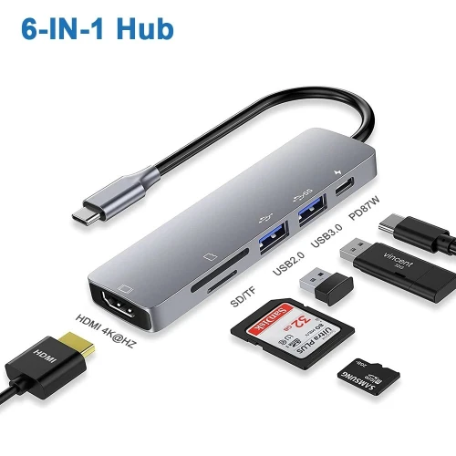 ADAPTATEUR TYPE C TO 3USB +VGA+HDMI+TF+AUDIO+ REEN GIGA 11IN1 /REF: 5168  
