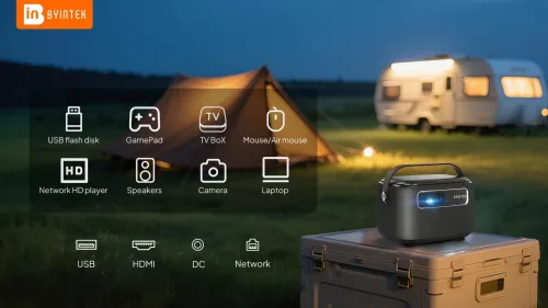 VIDÉO PROJECTEUR PORTABLE BYINTEK R20 MAX | FULL HD 1080P 3D, ANDROID & BATTERIE INTÉGRÉE