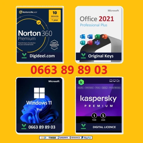 Microsoft Office 2021 pro plus Outlook  Word Excel PowerPoint Access Windows 10 Visio Project 2021 Anti Virus Kaspersky VPN Norton Antivirus baridimob Licence Originale officielles Garantie