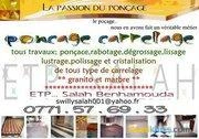 Ponçage carrelage / rénovation sol
