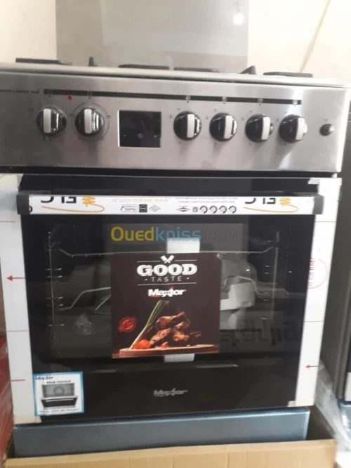 CUISINIÈRE MAXTOR PREMIUM + POWER WOK 4 FEUX INOX AVEC FOUR VENTILÉ ET CATALYSÉ / CASH ET FACILITÉ