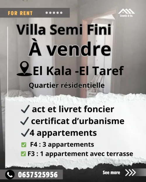 Vente Villa El Tarf El kala