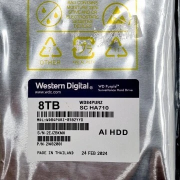 HDD WD PURPLE 08 TB SURVEILLANCE -- RECERTIFIER --