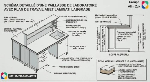 Panneaux HPL LABGRADE 16 mm 12 mm 6 mm  Abet Laminati antibactérien
