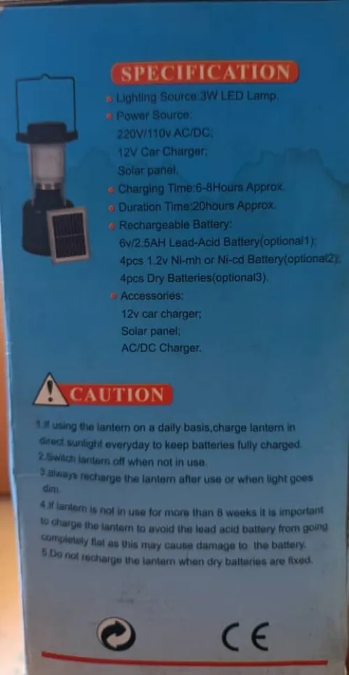 Lanterne Camping bivouac Solaire 4en1 Lampe de Secours Boussole Triple Charge  الشمسية  مصباح طوارئ