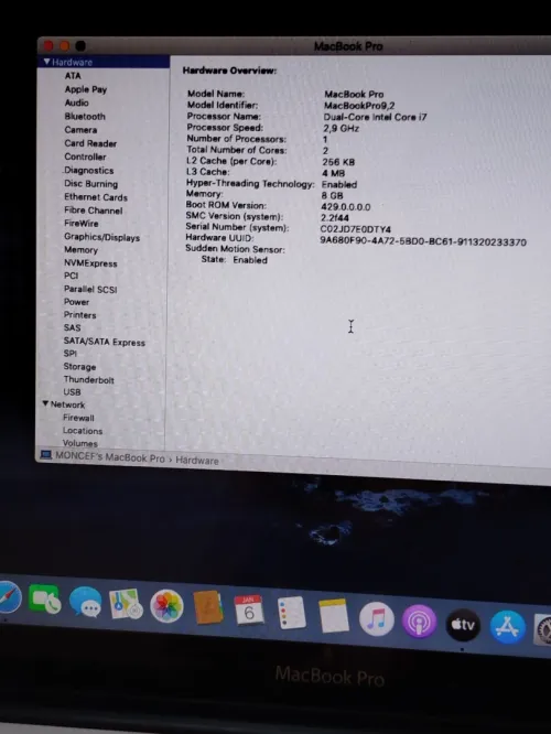 Macbook pro 2012 i7 8 gb hdd 2.9 ghz  13 inch