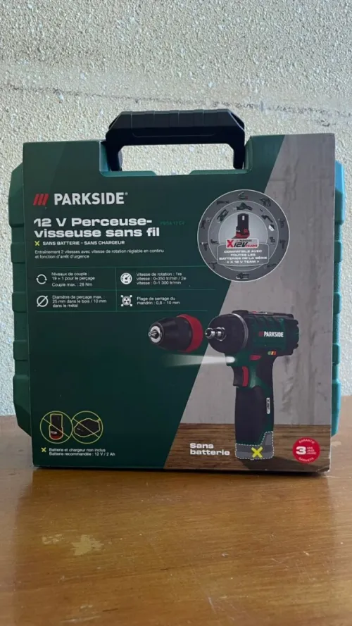 12v Perceuse-visseuse sans fil Parkside + Batterie, 2Ah/12V