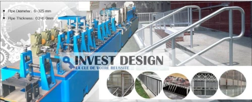 équipements pour production des tube en acier noire et en inox