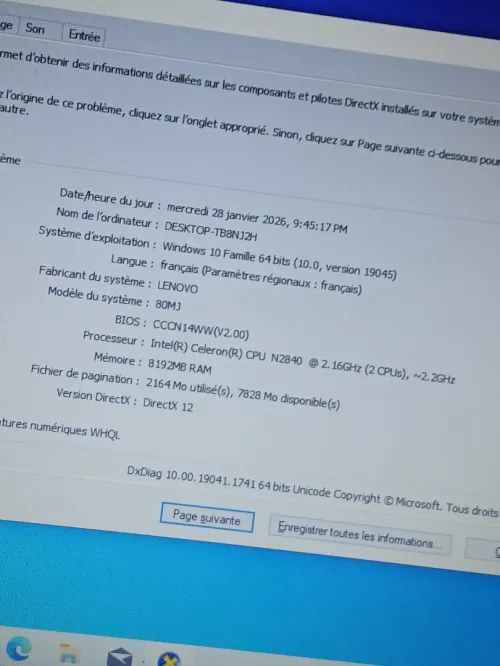 Lenovo Ideapad 100 INTEL Celeron N2840 RAM 8GB HDD 750GB