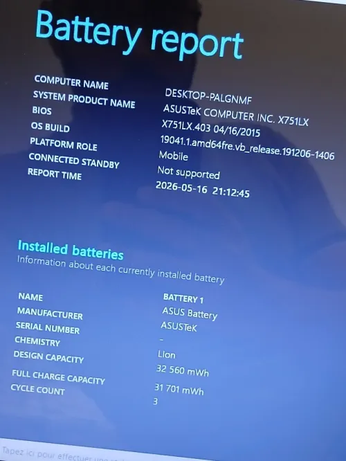 ASUS X751LX I7 5500U RAM 8GB SSD 256GB 17Pouce