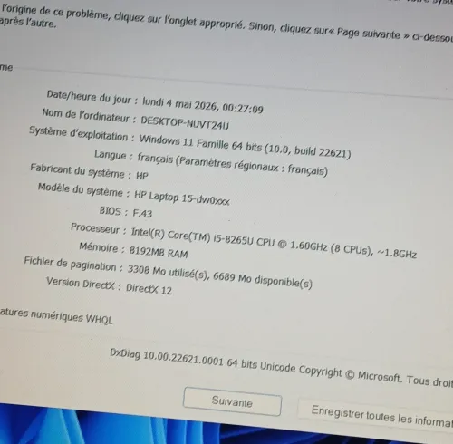 HP LAPTOP 15 I5 8265U NVIDIA MX130 2GB RAM 8GB SSD 256GB