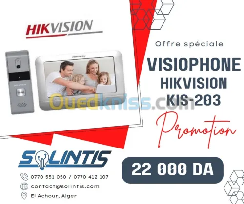 Kit visiophone (vidéophone, interphone vidéo) analogique HIKVISION KIS203