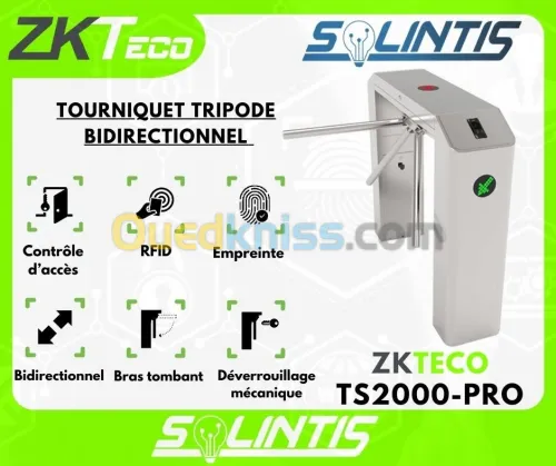 Tourniquet Tripode Pour contrôle d'accès ZKTeco TS2000 PRO
