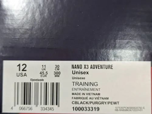 Reebok Nano X3 Adventure - Ref 100033319 - Original اصلية - Pointure 45.5 / 30 CM