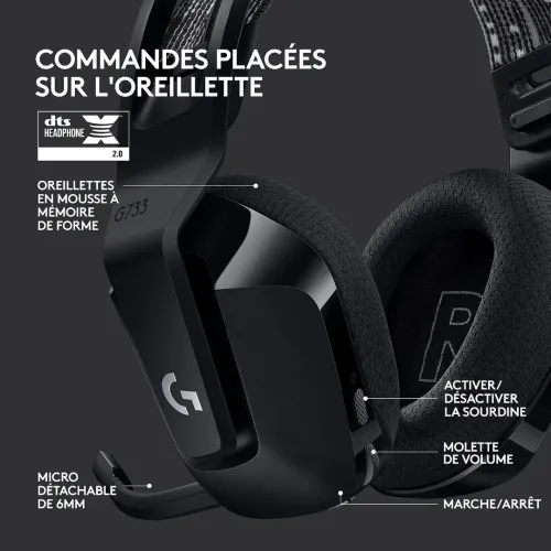 CASQUE Logitech G733 Lightspeed BLACK