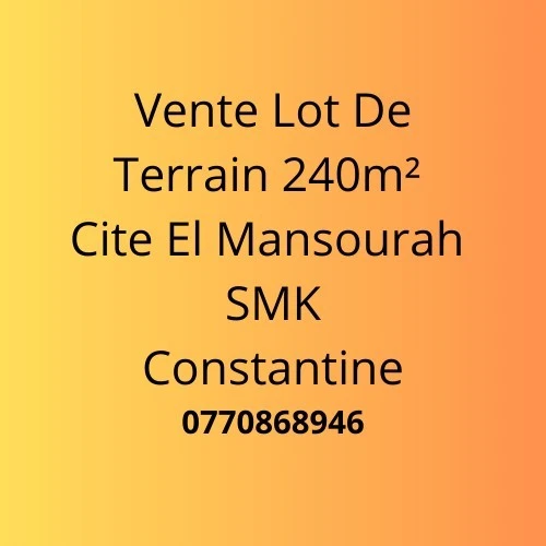 Vente Terrain Constantine Constantine