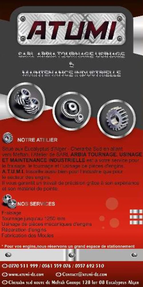 Tournage, Fraisage, usinage des pieces