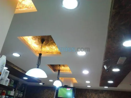 faux plafond avec décoration et pvc 