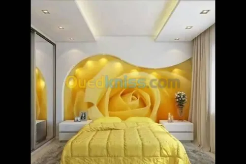 faux plafond avec décoration et pvc 