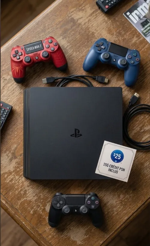 ps4 pro 1tr 3 manettes et 25 dollars offert