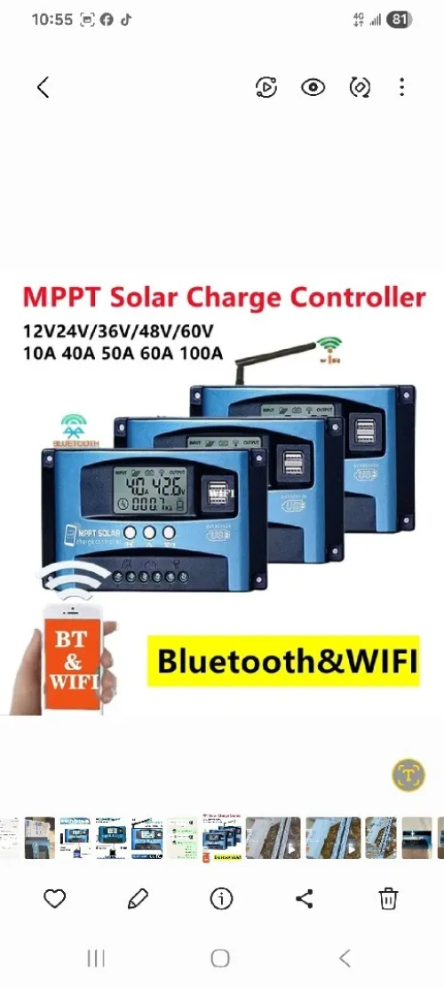 Onduleur 30A 40A 50A 60A Bluetooth Wi-Fi Comptable avec téléphone