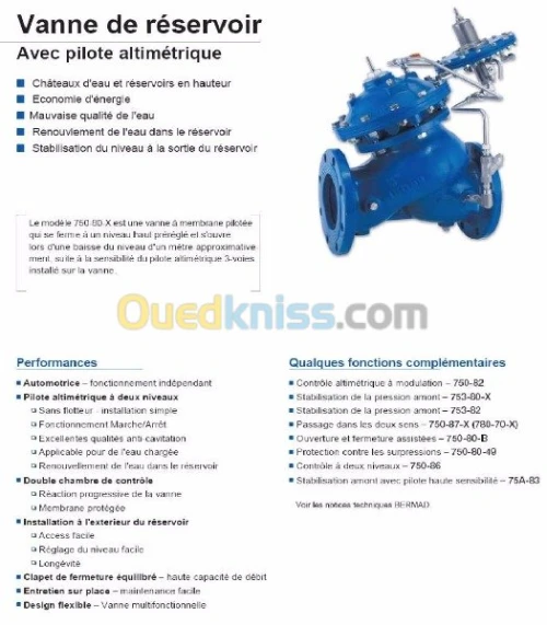 Vanne altimétrique  
