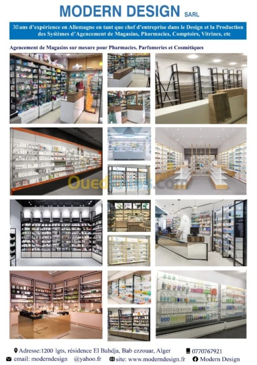  Mobiliers magasins ,comptoir en verre
