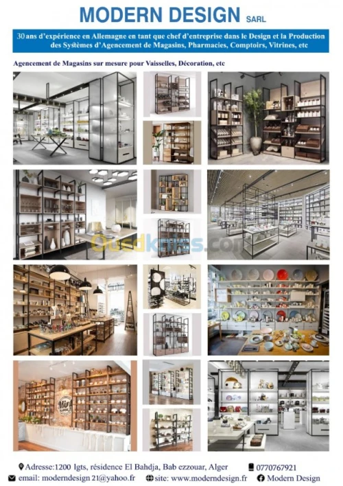  Mobiliers magasins ,comptoir en verre