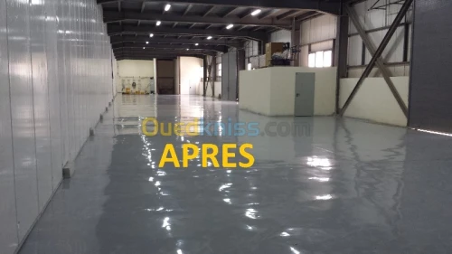 revetement de sol en résine epoxy.