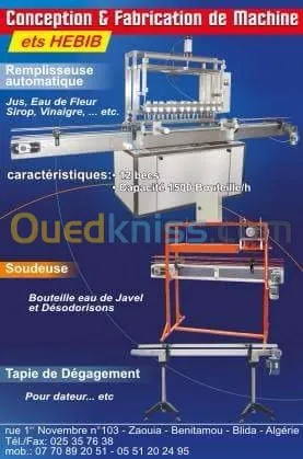 Machines pour produits alimentaires 