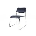 les Chaise Visiteur LUX Rembourrée Chaise Opérateur MODUS En Simili Cuir Noir Avec Accoudoir