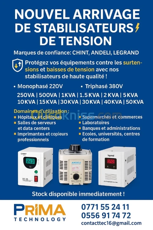 STABILISATEUR DE TENSION 380V et 220V
